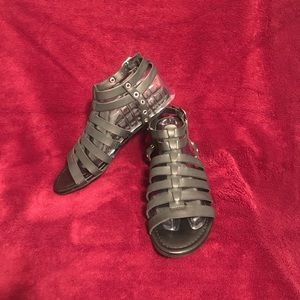 NWOT JUSTFAB black gladiator sandals sz6.5 EU37
